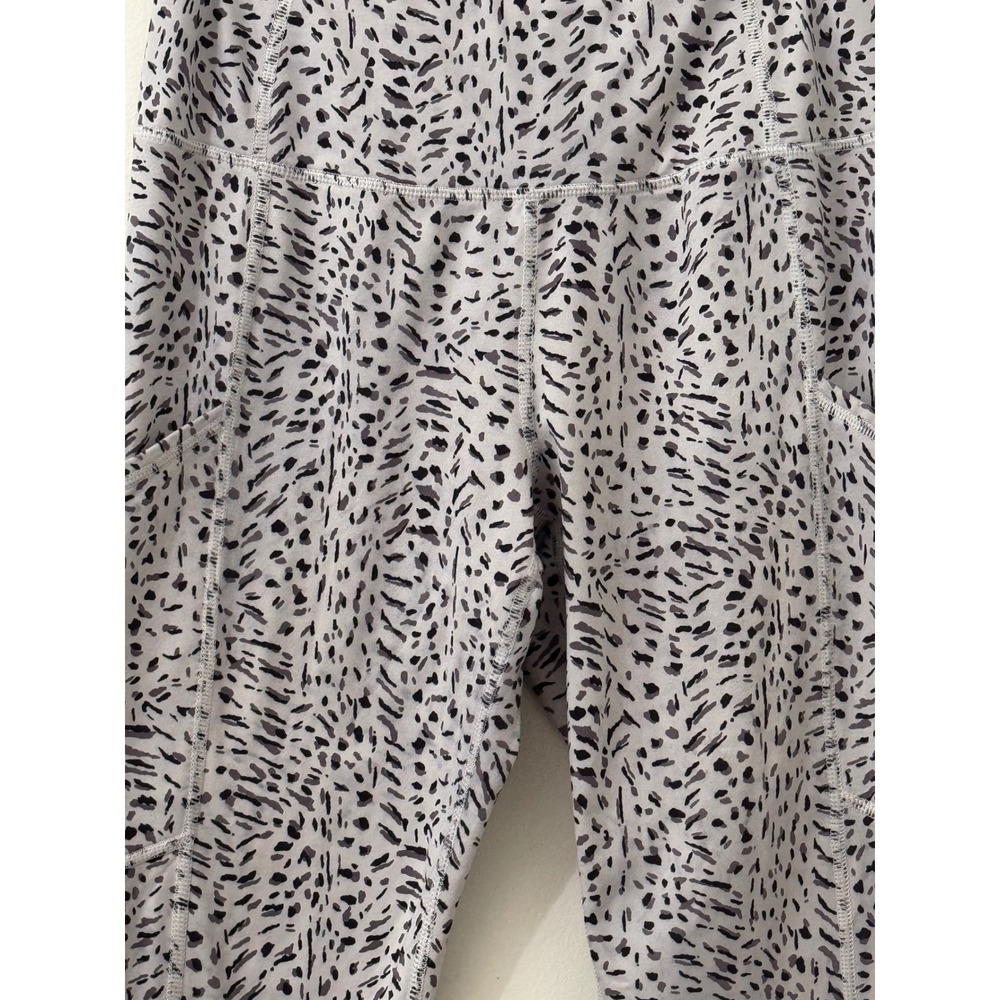 Apana High Rise Printed Pocket Yoga Leggings Gray Black Stretch Women's‎ M - Picture 4 of 8
